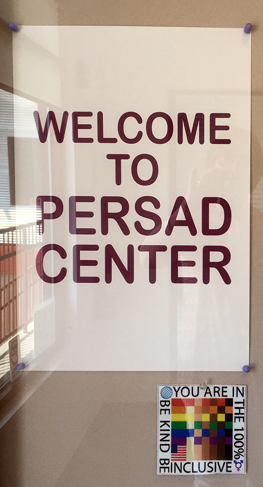 The 100% Sign is seen on a bulleting board in the entry way to the Persad center, Pittsburgh - our first sighting of the sign in this city